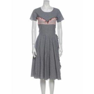 SANDY LIANG Plaid Print Midi Length Dress